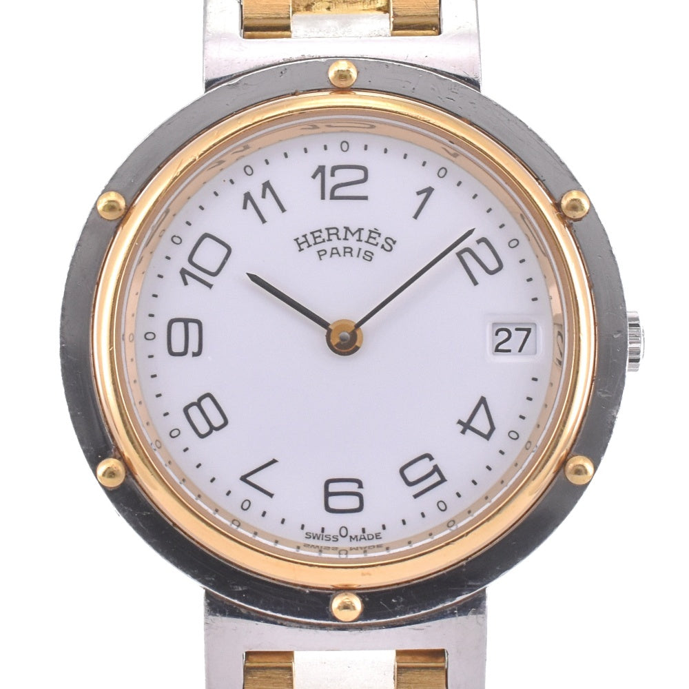 HERMES Clipper Date white Dial Quartz Men's
 Watch J#142822