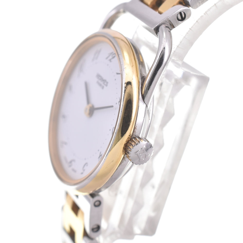HERMES Arceau Date Stainless Steel/Gold Plated white Dial Quartz Men's
 Watch K#142825