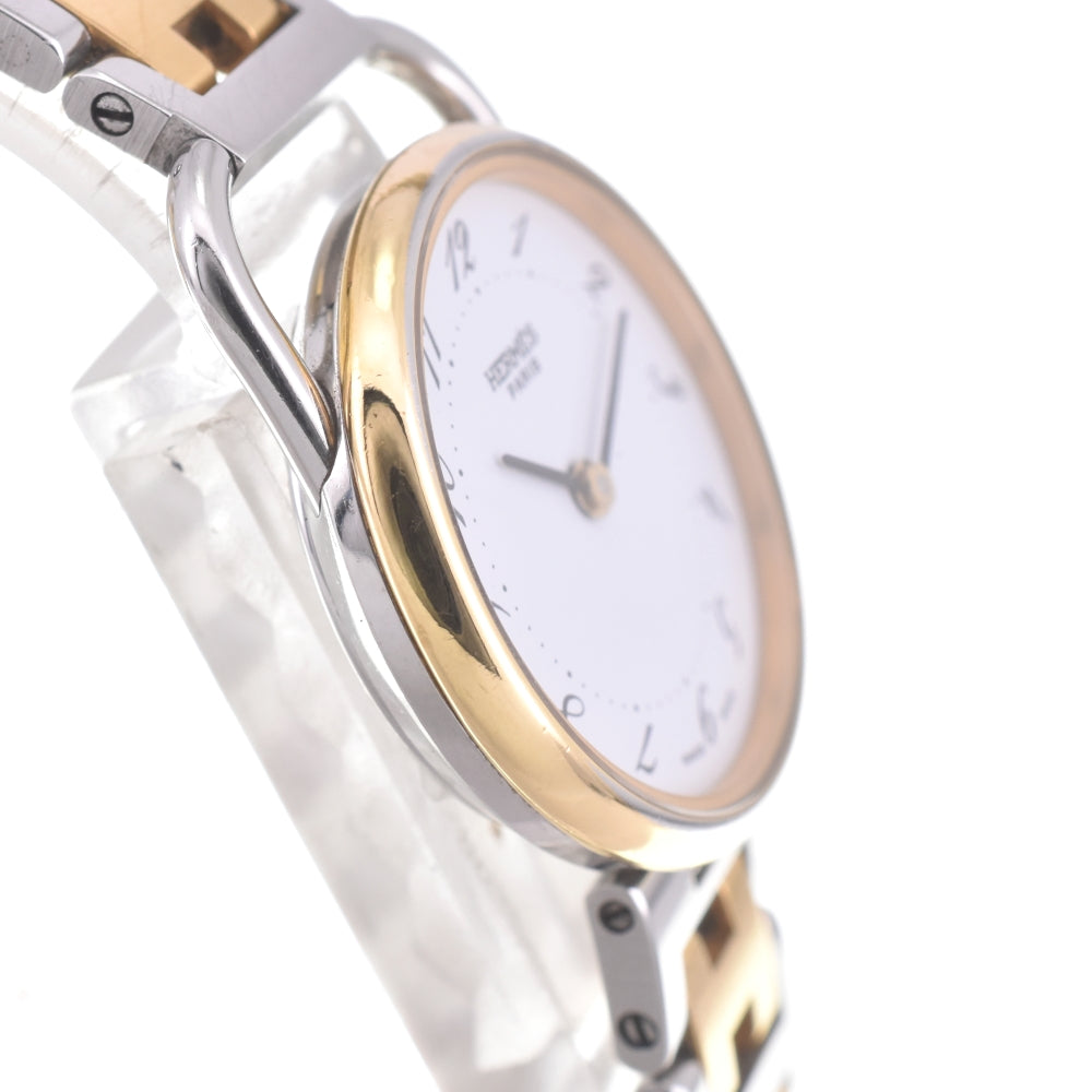 HERMES Arceau Date Stainless Steel/Gold Plated white Dial Quartz Men's
 Watch K#142825
