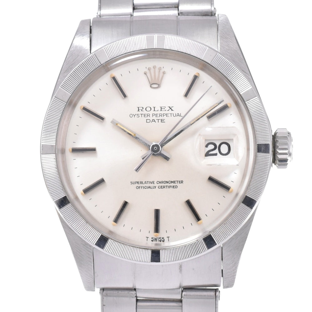 ROLEX Oyster perpetual date 1501 vintage Finely Engine Turned Bezel Silver Dial Automatic Men's
 Watch M#142831
