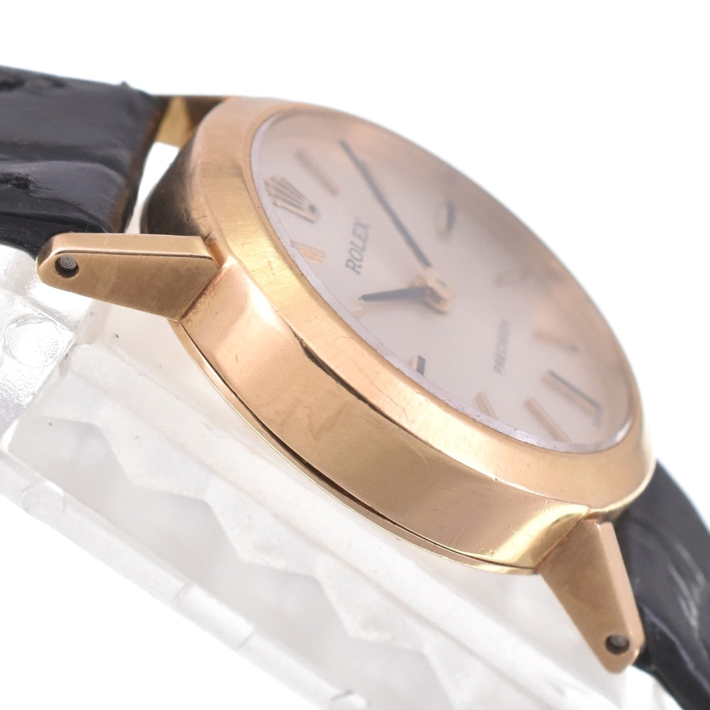 ROLEX Precision 2642 vintage K18YG / Leather Cal.1400 Silver Dial Hand Winding Ladies
 Watch L#142832