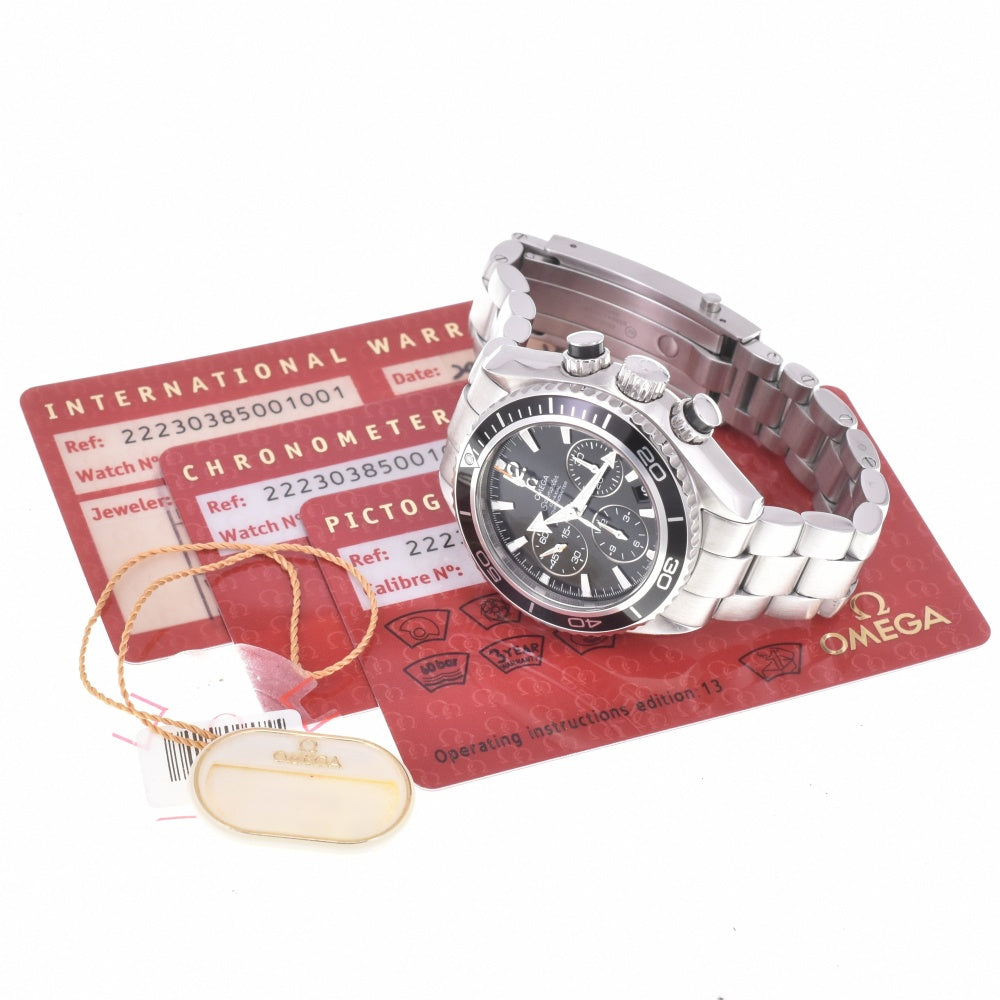 with paper OMEGA Seamaster Planet Ocean 222.30.38.50.01.001 Chronograph Date black Dial Automatic Unisex
 Watch K#142840