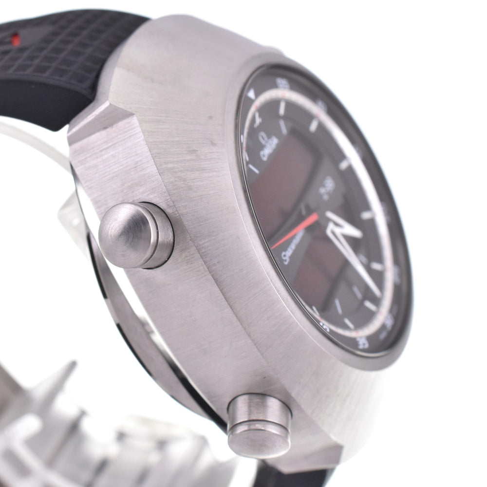 with paper OMEGA Speedmaster Space Master Z-33 325.92.43.79.01.001 Anadigi notation black Dial Quartz Men's
 Watch N#142843