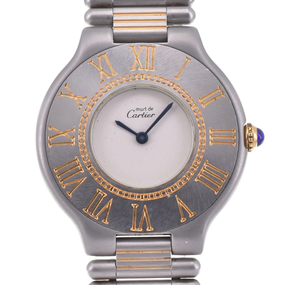 CARTIER Must21 Vantian LM 83090171 Stainless Steel/Gold Plated Ivory Dial Quartz Men's
 Watch L#142845