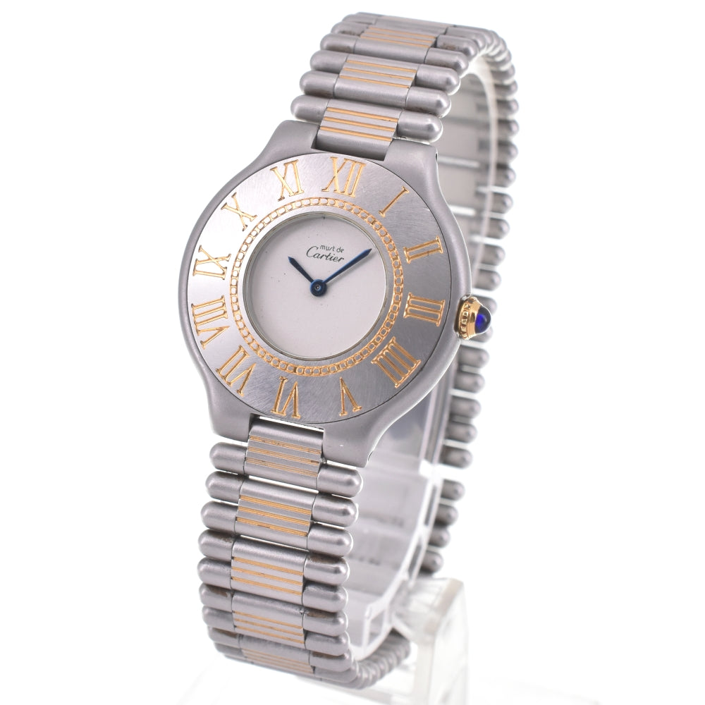 CARTIER Must21 Vantian LM 83090171 Stainless Steel/Gold Plated Ivory Dial Quartz Men's
 Watch L#142845