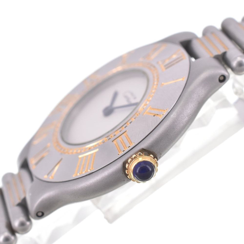 CARTIER Must21 Vantian LM 83090171 Stainless Steel/Gold Plated Ivory Dial Quartz Men's
 Watch L#142845