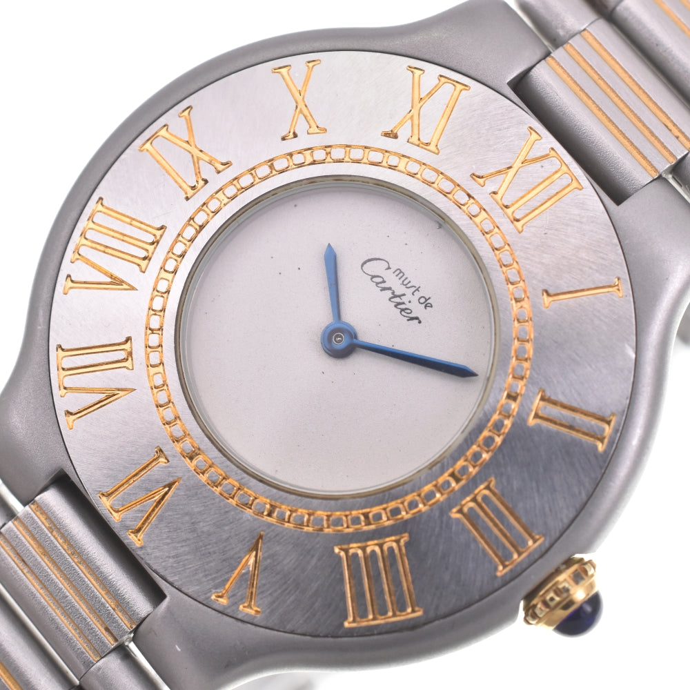 CARTIER Must21 Vantian LM 83090171 Stainless Steel/Gold Plated Ivory Dial Quartz Men's
 Watch L#142845