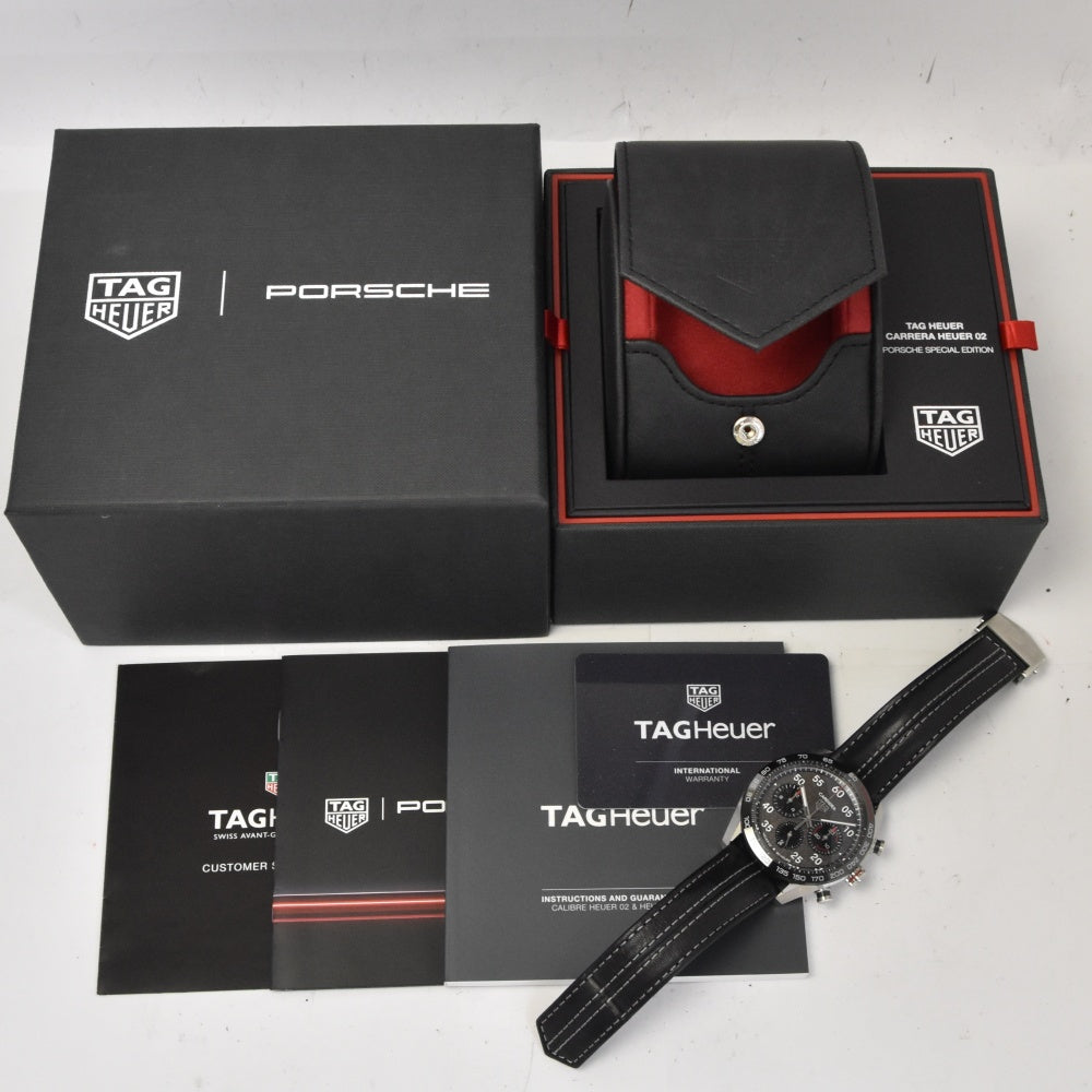 with paper TAG HEUER Carrera Porsche Special Edition CBN2A1F.FC6492 Caliber 02 Gray / black Dial Automatic Men's
 Watch L#142848