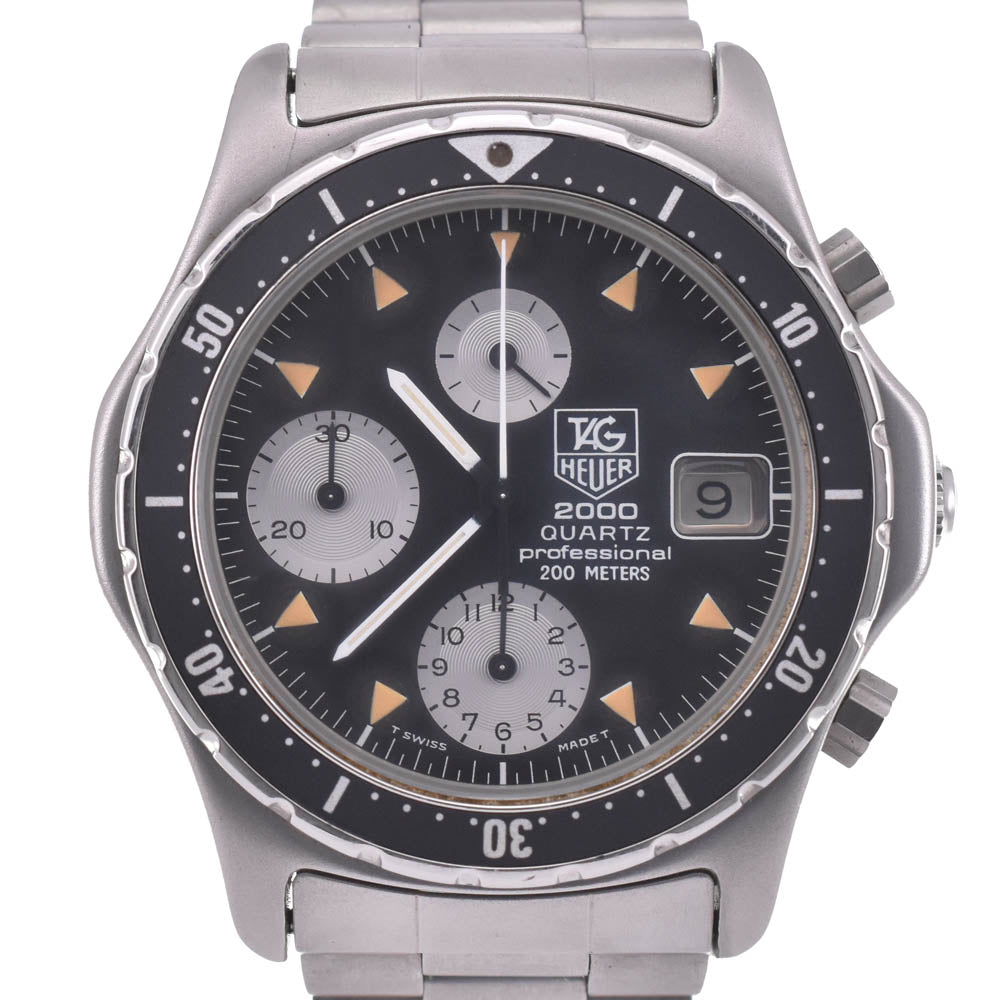 TAG HEUER 2000 Series Professional 273.006/1 vintage Chronograph Date Black / Silver Dial Quartz Men's
 Watch L#142853