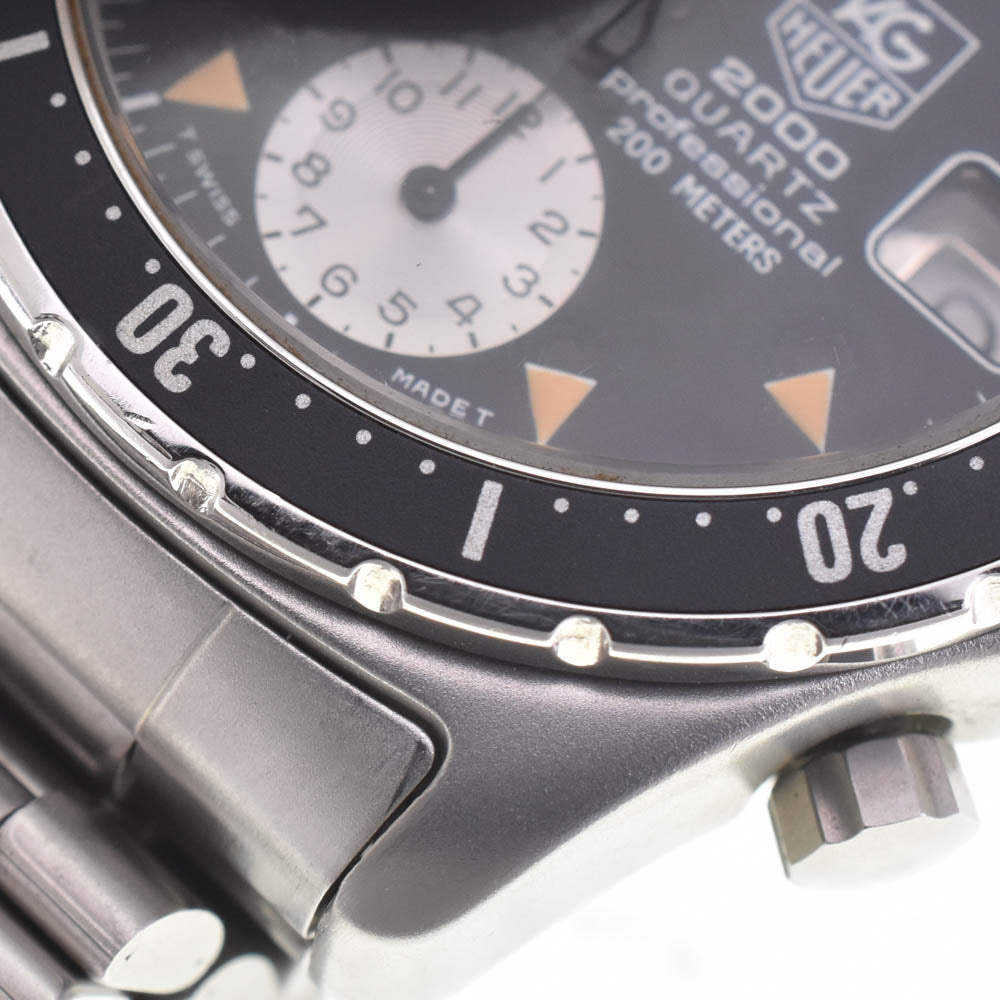 TAG HEUER 2000 Series Professional 273.006/1 vintage Chronograph Date Black / Silver Dial Quartz Men's
 Watch L#142853