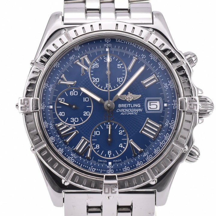 BREITLING Cross wind A13055 Chronograph Date blue Dial Automatic Men's
 Watch N#142858