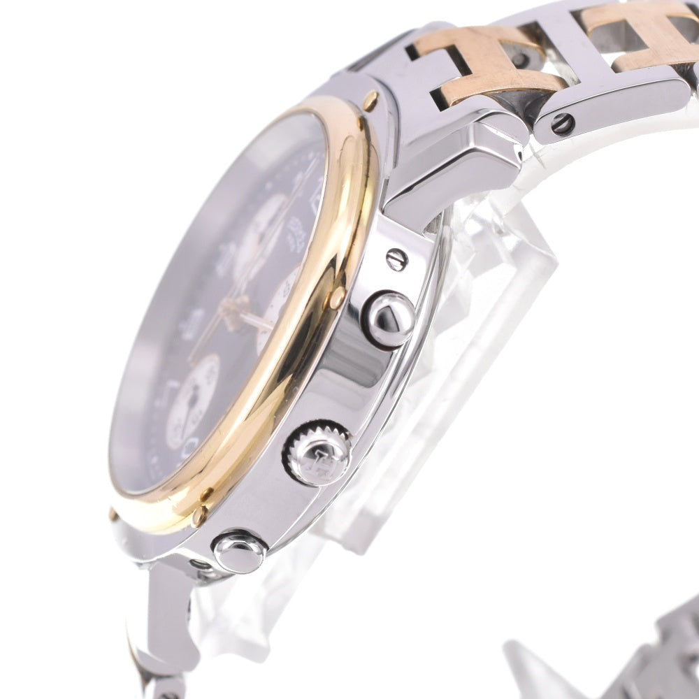HERMES Clipper CL1.920 Chronograph Date D Buckle Metallic gray Dial Quartz Men's
 Watch L#142864