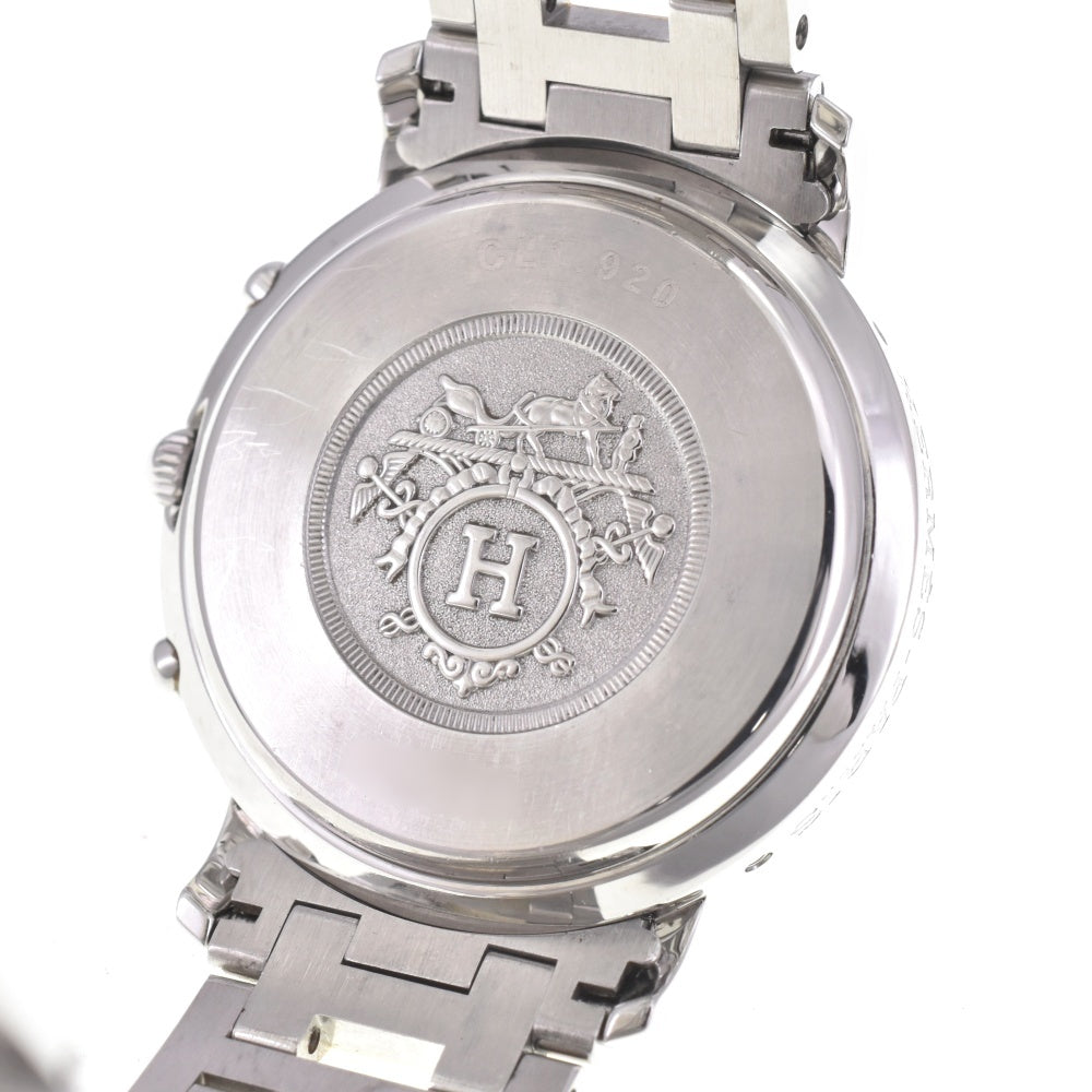 HERMES Clipper CL1.920 Chronograph Date D Buckle Metallic gray Dial Quartz Men's
 Watch L#142864