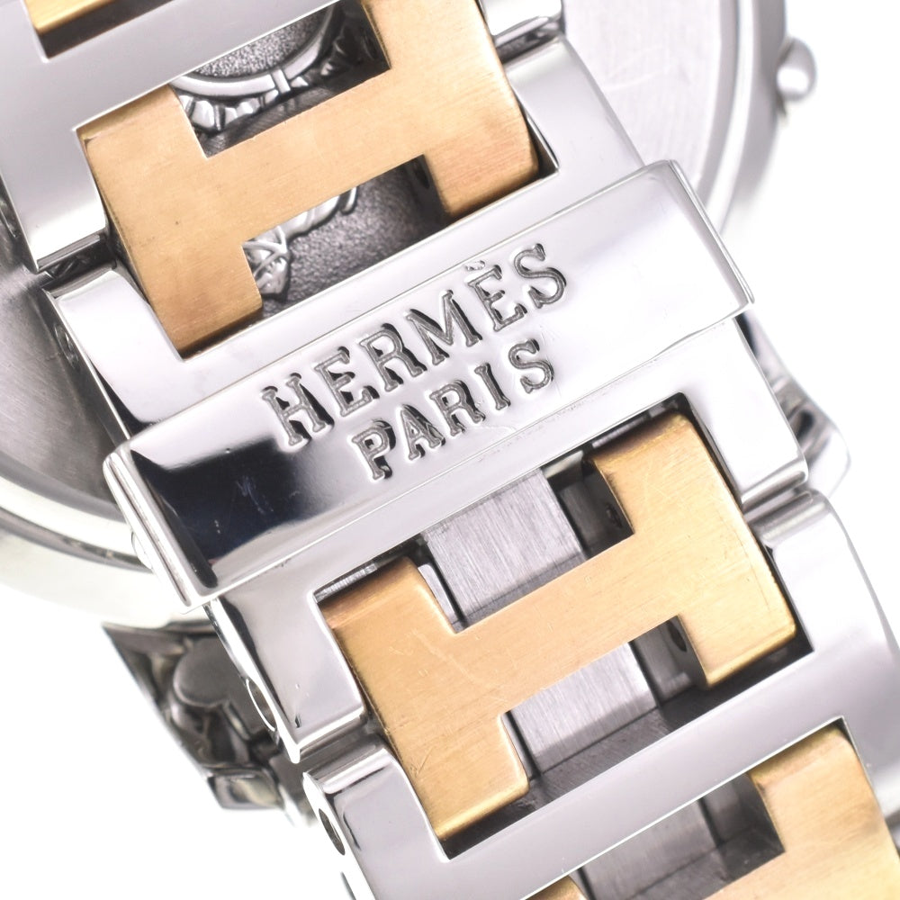 HERMES Clipper CL1.920 Chronograph Date D Buckle Metallic gray Dial Quartz Men's
 Watch L#142864
