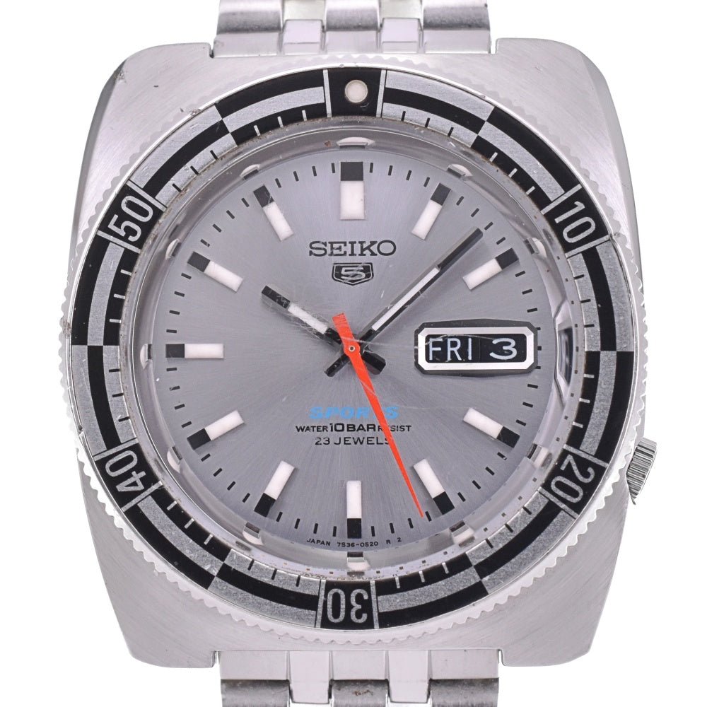 SEIKO 5 sports SBSS013/7S36-0070 Day date Silver Dial Automatic Men's
 Watch N#142868