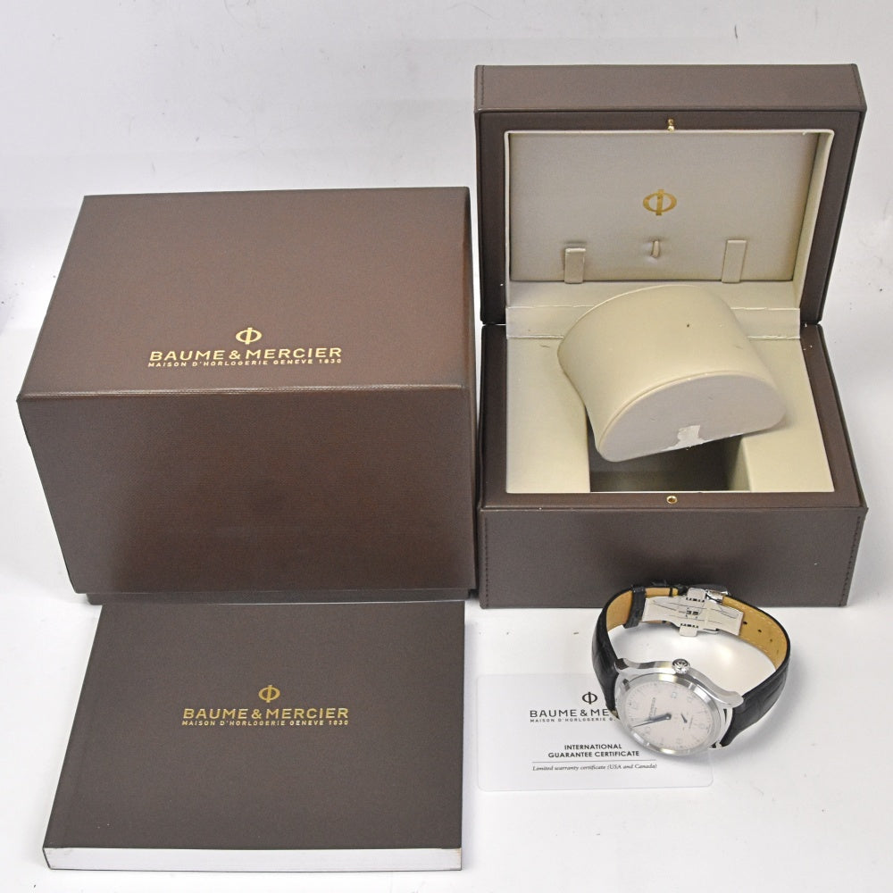 with paper Baume & Mercier Clifton 65717/MOA10052 Small second date Silver Dial Automatic Men's
 Watch L#142870
