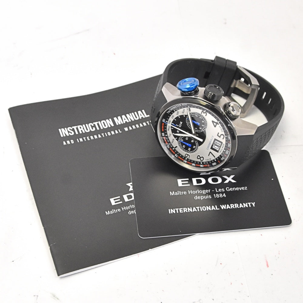 with paper EDOX Chronorally BMW M Motorsport Limited Edition 38001-TINNBU-BN Silver / Black Dial Quartz Men's
 Watch K#142872