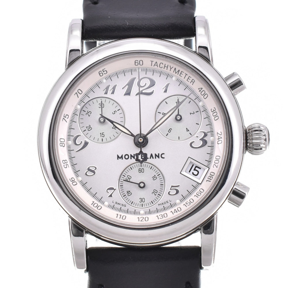 with paper MONTBLANC Meistersteck 7039 Chronograph Silver Dial Quartz Ladies
 Watch M#142873