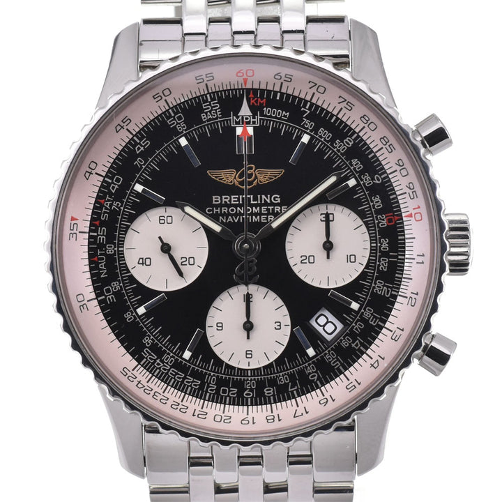 BREITLING Navi timer A23322 Chronograph Date Black / Silver Dial Automatic Men's
 Watch Q#142887