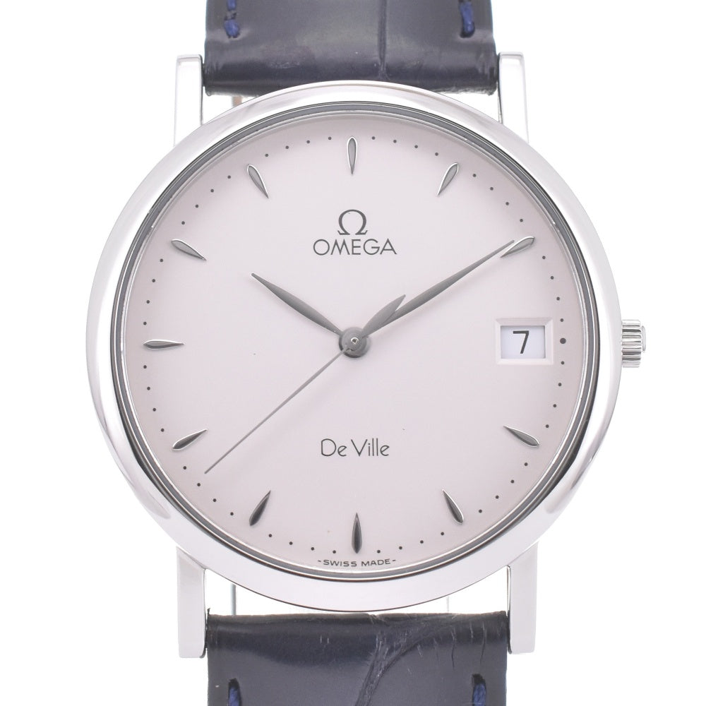 OMEGA De Ville Date Stainless Steel Silver Dial Quartz Men's
 Watch L#142878