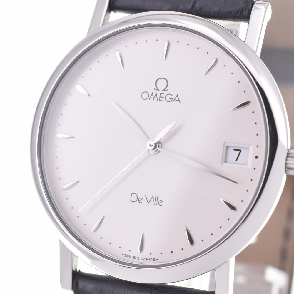 OMEGA De Ville Date Stainless Steel Silver Dial Quartz Men's
 Watch L#142878