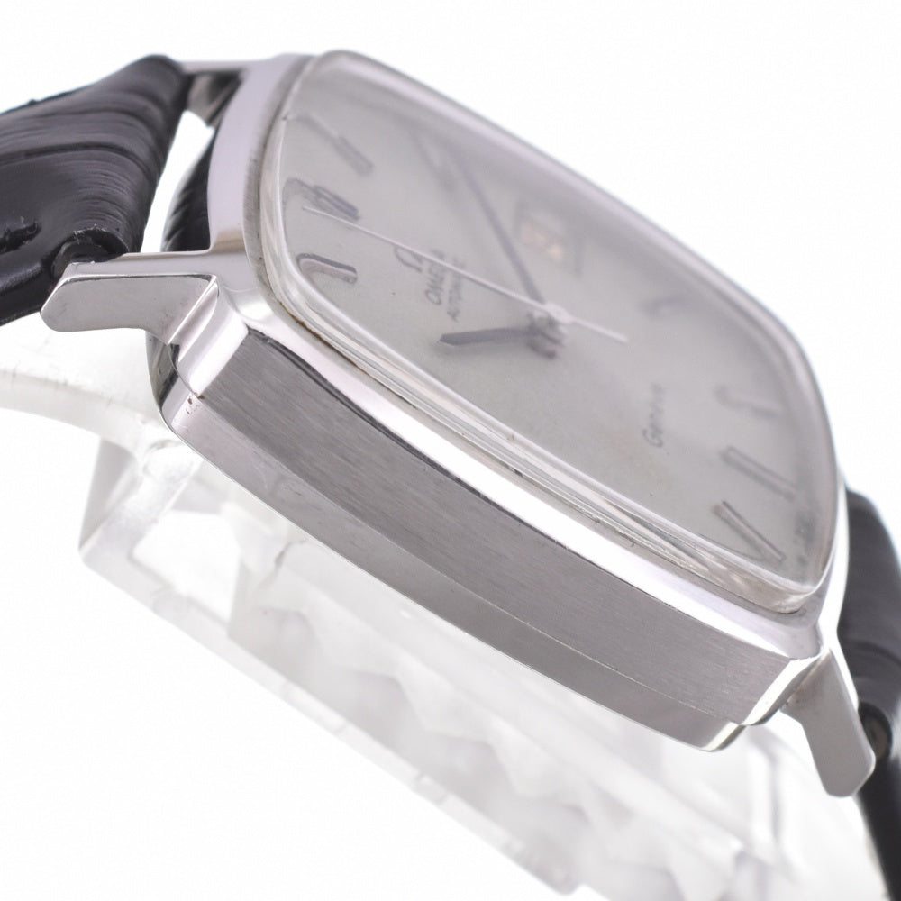 OMEGA Geneva 162.0060 vintage Date Stainless Steel/Leather Cal.1012 Silver Dial Automatic Men's
 Watch L#142879