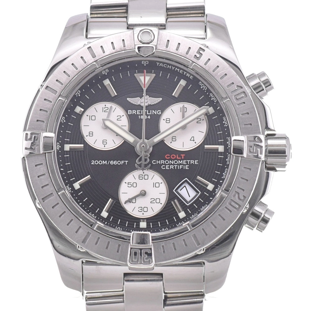 with paper BREITLING Colt A73380 Chronograph Date black Dial Quartz Men's
 Watch L#142894