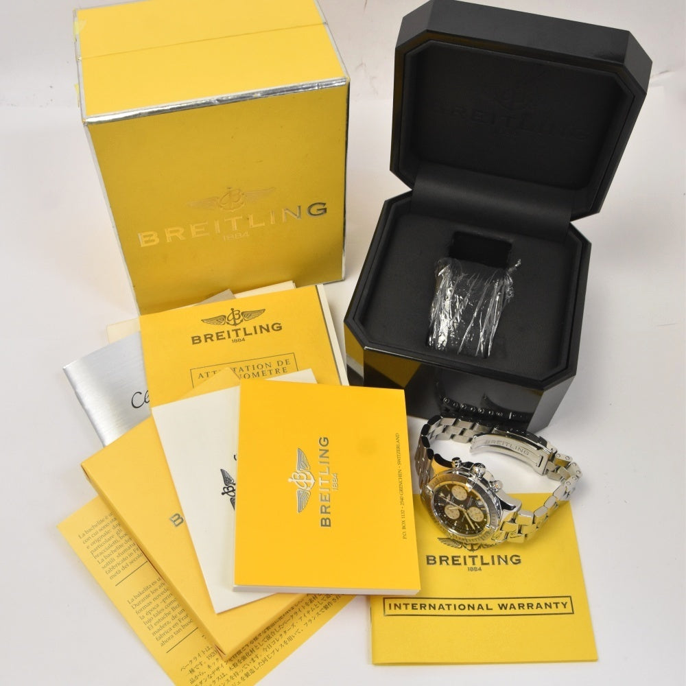 with paper BREITLING Colt A73380 Chronograph Date black Dial Quartz Men's
 Watch L#142894