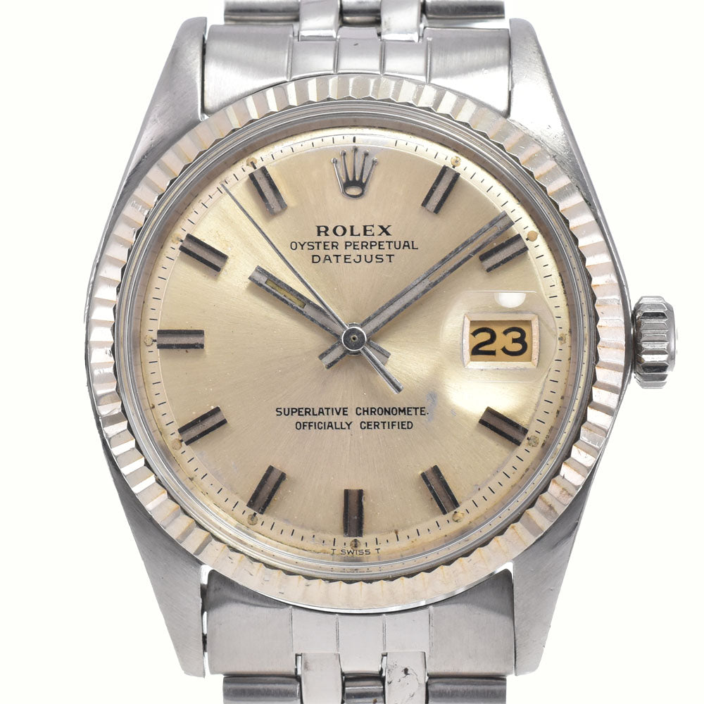 ROLEX DATEJUST 1601 vintage Cal.1570 Wide Boy Silver Dial Automatic Men's
 Watch K#142896