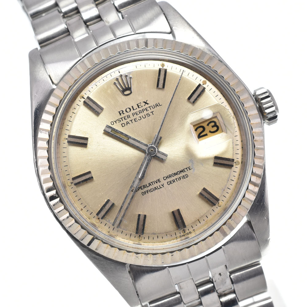 ROLEX DATEJUST 1601 vintage Cal.1570 Wide Boy Silver Dial Automatic Men's
 Watch K#142896