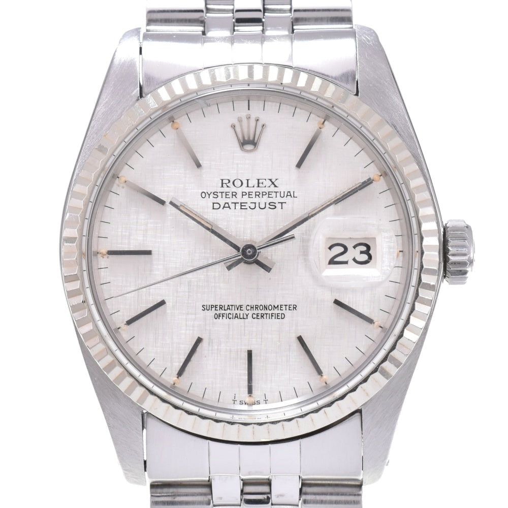 ROLEX Oyster Perpetual DATEJUST 16014 WG bezel Cal.3035 Silver Dial Automatic Men's
 Watch M#142900
