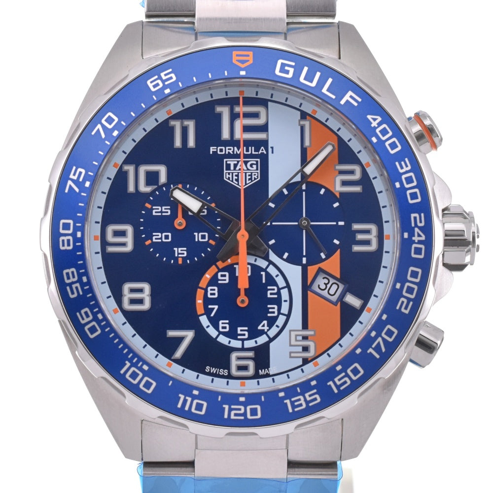 with paper TAG HEUER Formula 1 Gulf Special Edition CAZ101AT.BA0842 Chronograph Date blue Dial Quartz Men's
 Watch K#142913