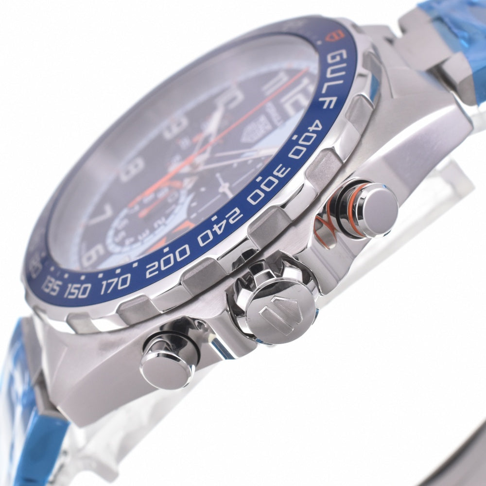 with paper TAG HEUER Formula 1 Gulf Special Edition CAZ101AT.BA0842 Chronograph Date blue Dial Quartz Men's
 Watch K#142913