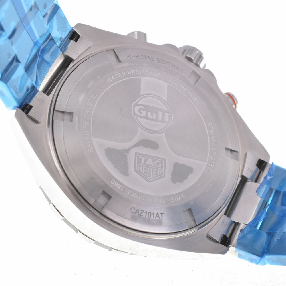 with paper TAG HEUER Formula 1 Gulf Special Edition CAZ101AT.BA0842 Chronograph Date blue Dial Quartz Men's
 Watch K#142913