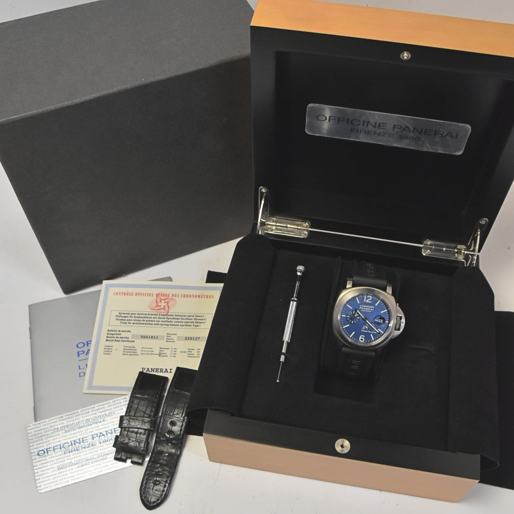 with paper PANERAI Luminor PAM00093 Power reserve blue Dial Automatic Men's
 Watch K#142925