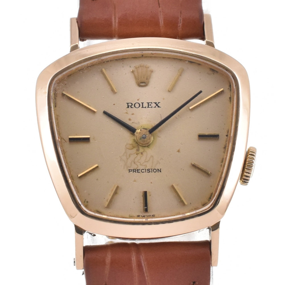 ROLEX Precision K18YG / Leather Cal.1400 gold Dial Hand Winding Ladies
 Watch M#142930