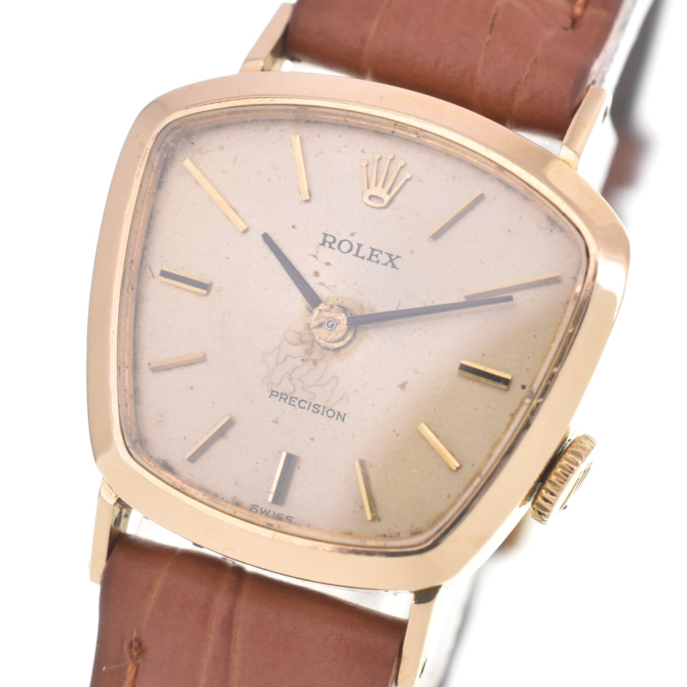 ROLEX Precision K18YG / Leather Cal.1400 gold Dial Hand Winding Ladies
 Watch M#142930
