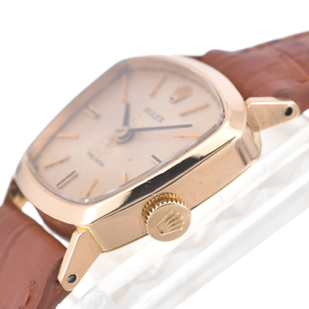 ROLEX Precision K18YG / Leather Cal.1400 gold Dial Hand Winding Ladies
 Watch M#142930