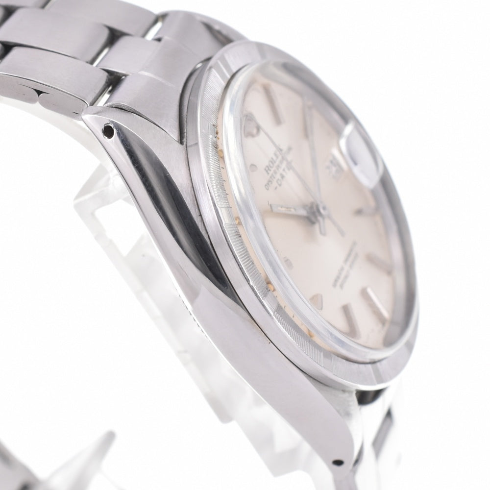ROLEX Oyster perpetual date 1501 vintage Finely Engine Turned Bezel Silver Dial Automatic Men's
 Watch K#142490