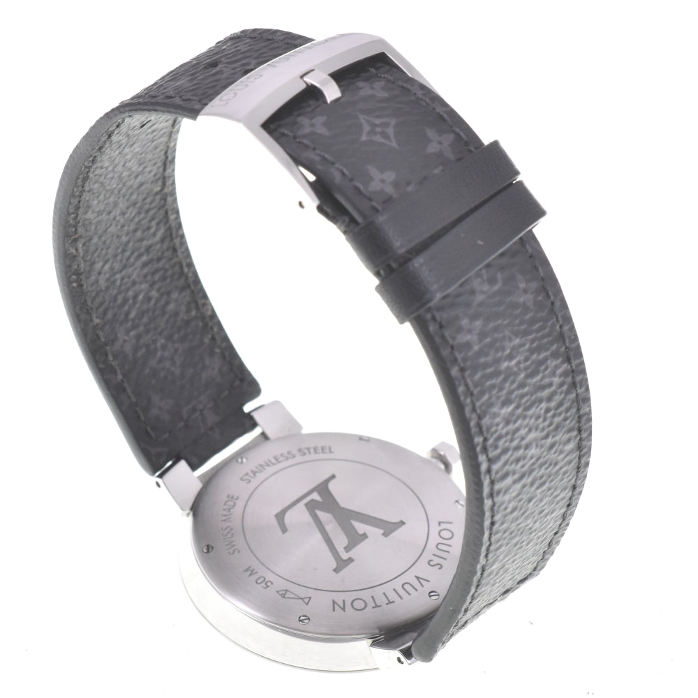 LOUIS VUITTON Tambour Slim Eclipse Q1DM0 Date Metallic gray Dial Quartz Men's
 Watch K#142931
