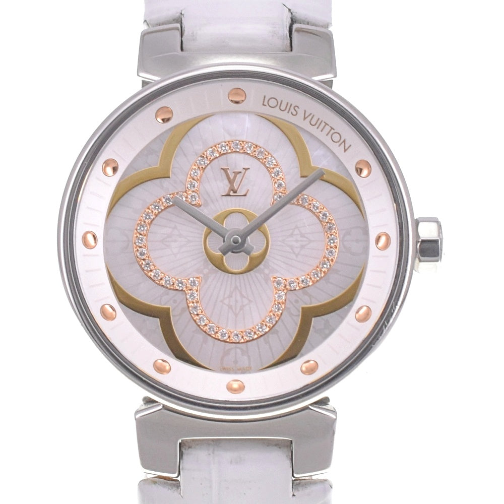 LOUIS VUITTON Tambour Moon Divine PM QA017 Diamond / white shell Dial Quartz Ladies
 Watch L#142933