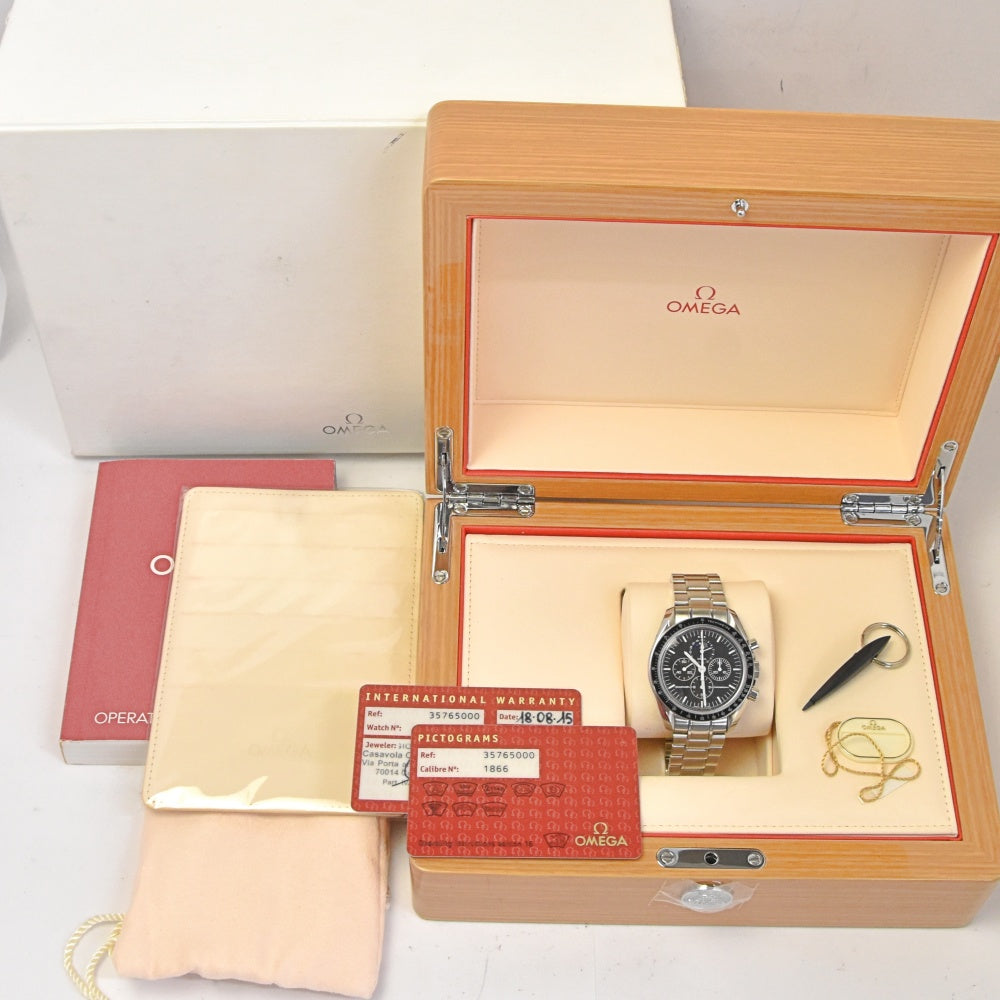 with paper OMEGA speedmaster moon phase 3576.50 Chronograph black Dial Hand Winding Men's
 Watch K#142936