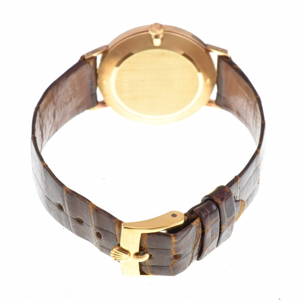 ROLEX Cherini 5112 K18YG / Leather Cal.1600 gold Dial Hand Winding Men's
 Watch N#142946