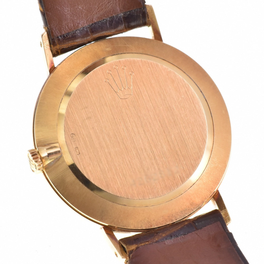 ROLEX Cherini 5112 K18YG / Leather Cal.1600 gold Dial Hand Winding Men's
 Watch N#142946