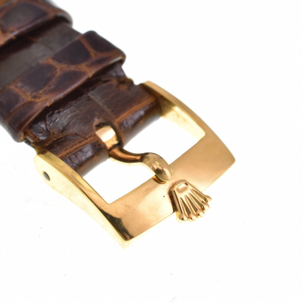 ROLEX Cherini 5112 K18YG / Leather Cal.1600 gold Dial Hand Winding Men's
 Watch N#142946