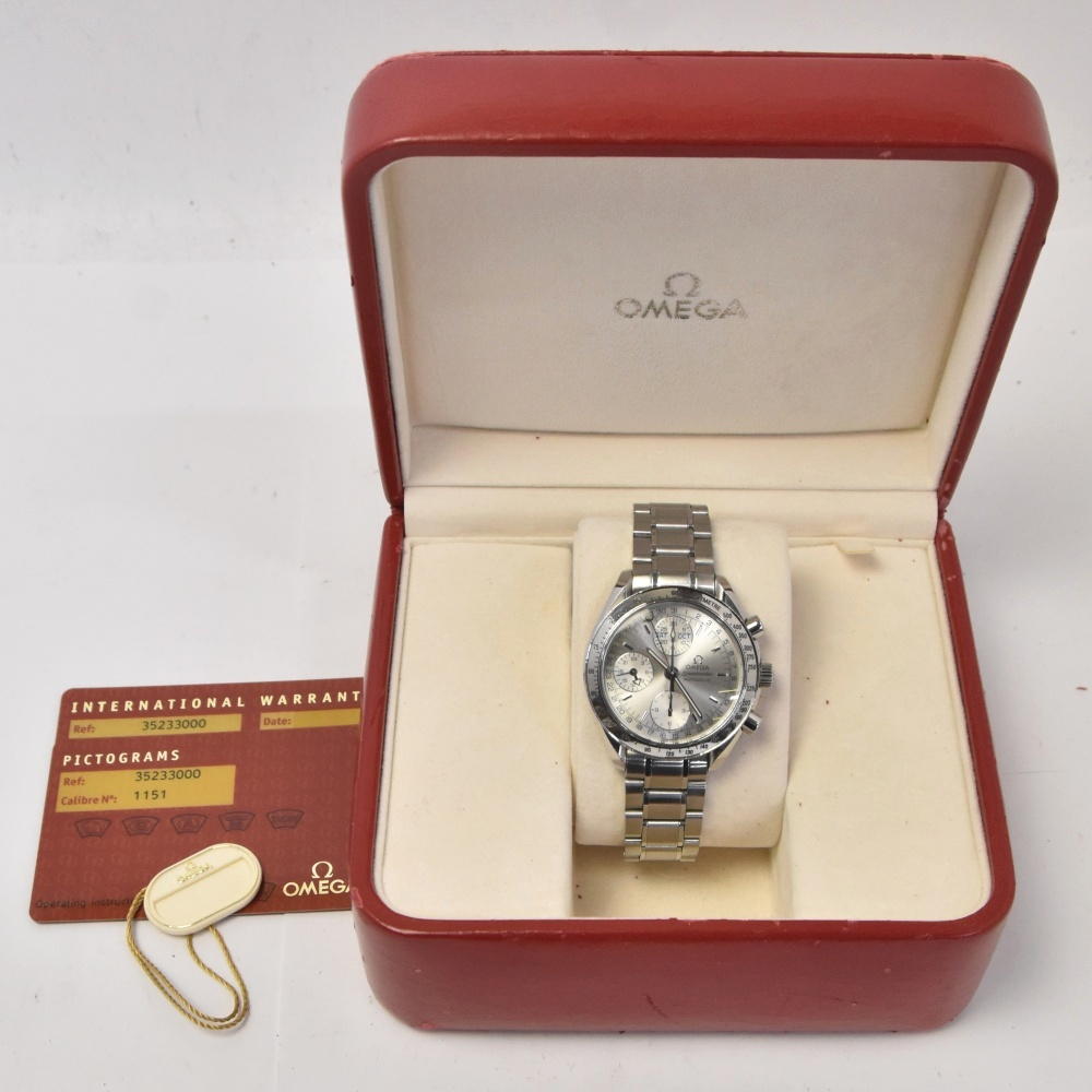 with paper OMEGA Speedmaster 3523.30 Triple calendar Silver Dial Automatic Men's
 Watch L#142950