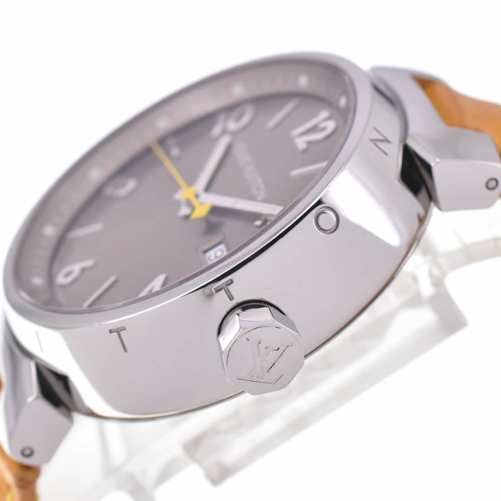 LOUIS VUITTON Tambour Q1112 Date Brown Dial Quartz Men's
 Watch L#142952