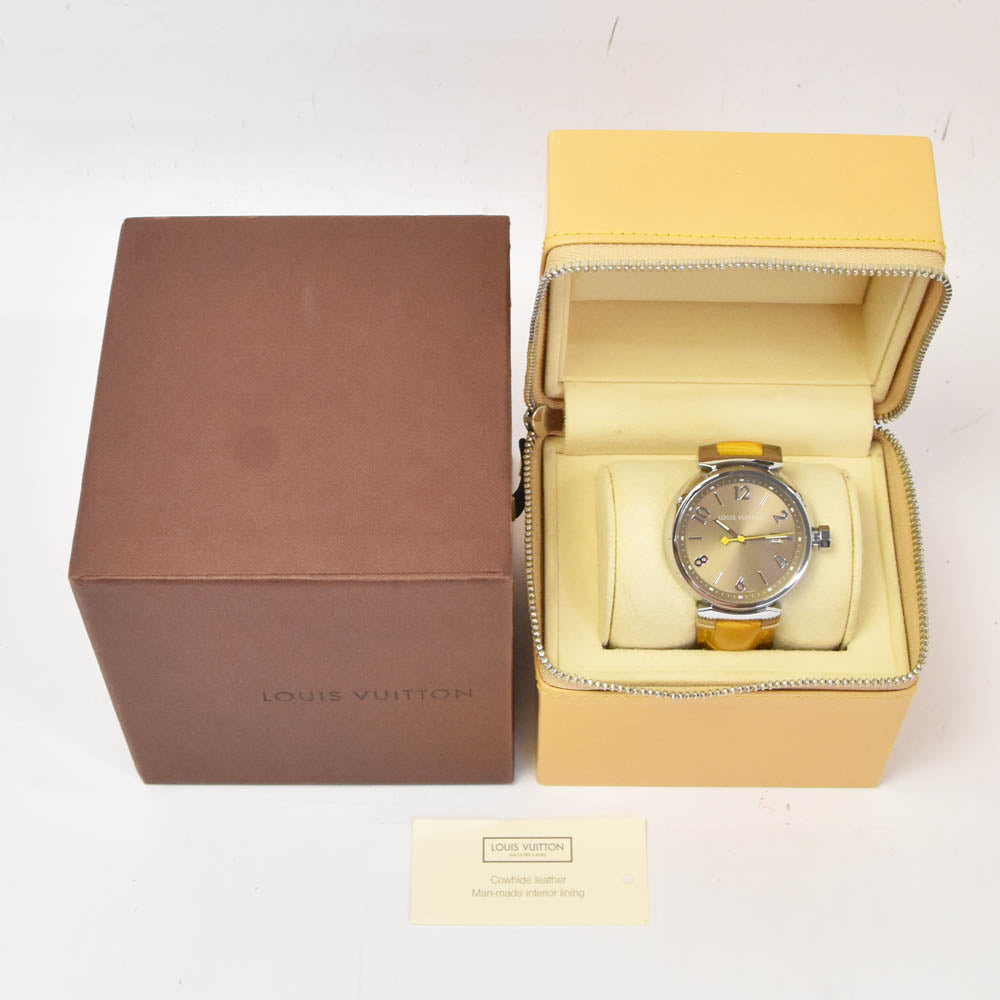 LOUIS VUITTON Tambour Q1112 Date Brown Dial Quartz Men's
 Watch L#142952