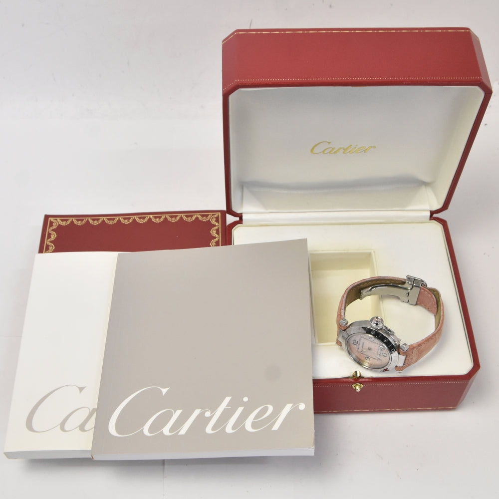 with paper CARTIER Pasha C Meridian W3107099 2004 Christmas Limited Edition GMT Pink shell Dial Automatic Unisex
 Watch L#142953