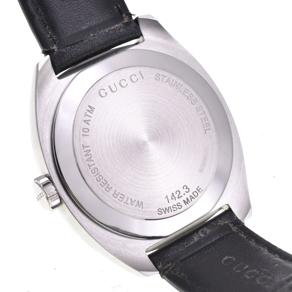 GUCCI 142.3 Date Stainless Steel black Dial Quartz Men's
 Watch M#142957